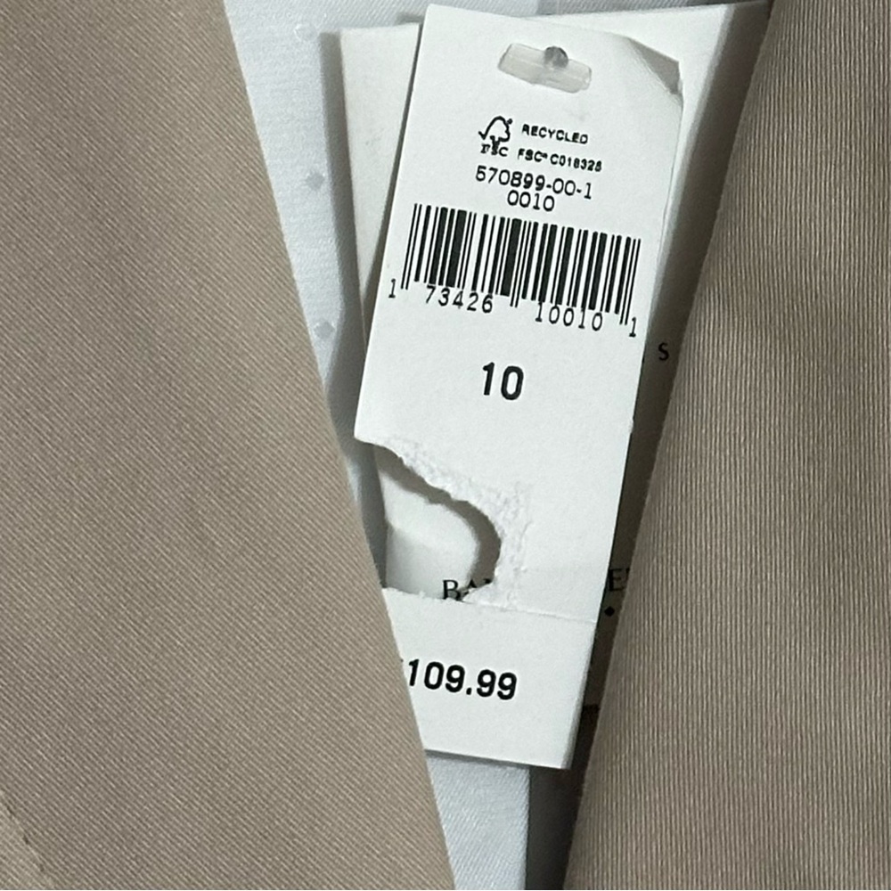 Banana Republic NWT Khaki with White Piping Notch Lapel Blazer Jacket - Picture 9 of 14